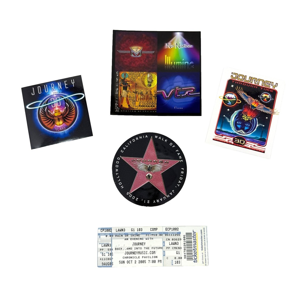 Journey 2005 30th Anniversary Tour Ticket Stub Walk Of Fame Promo Card Lot